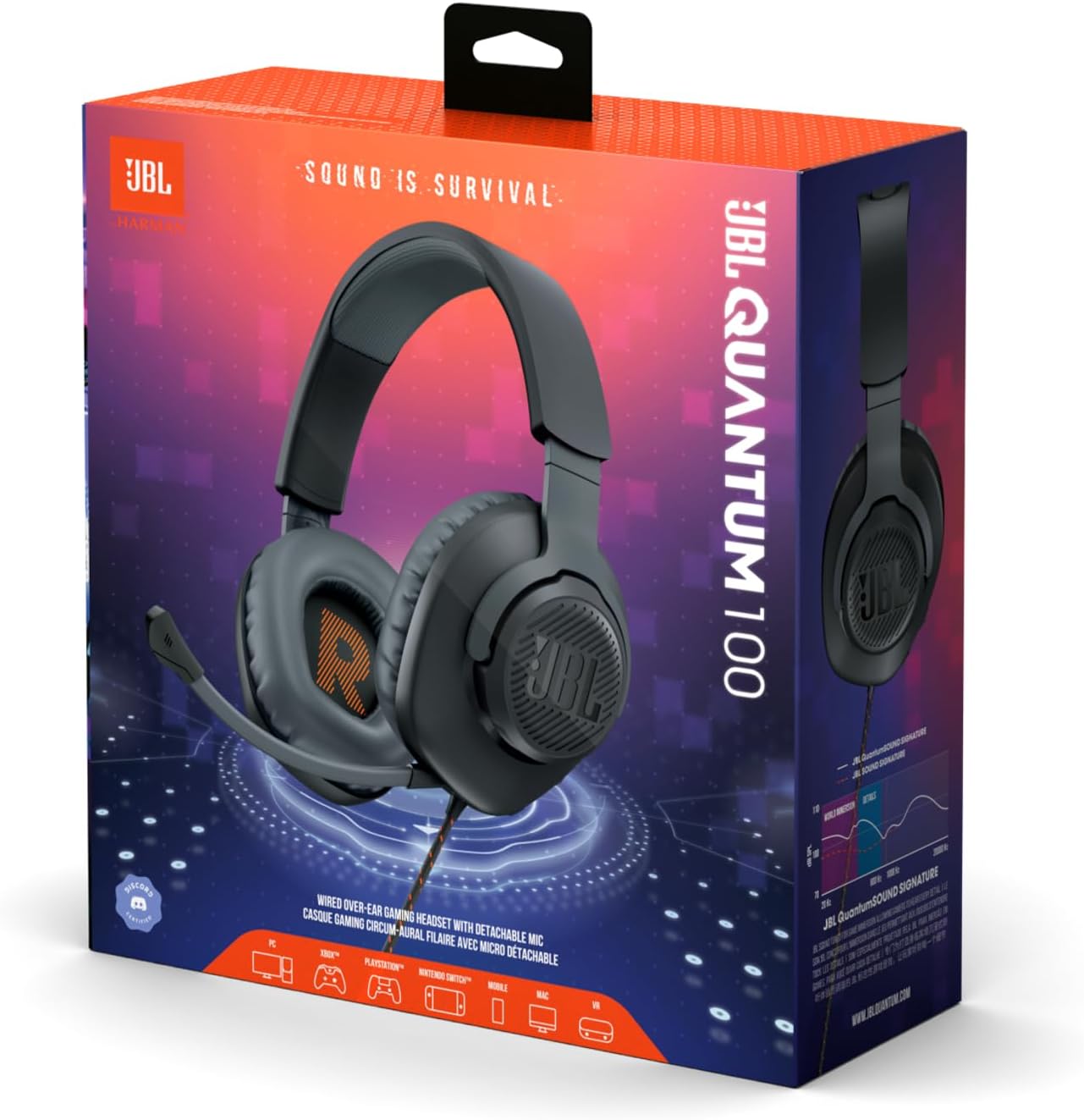 JBL Headsets JBLQUANTUM100BLK