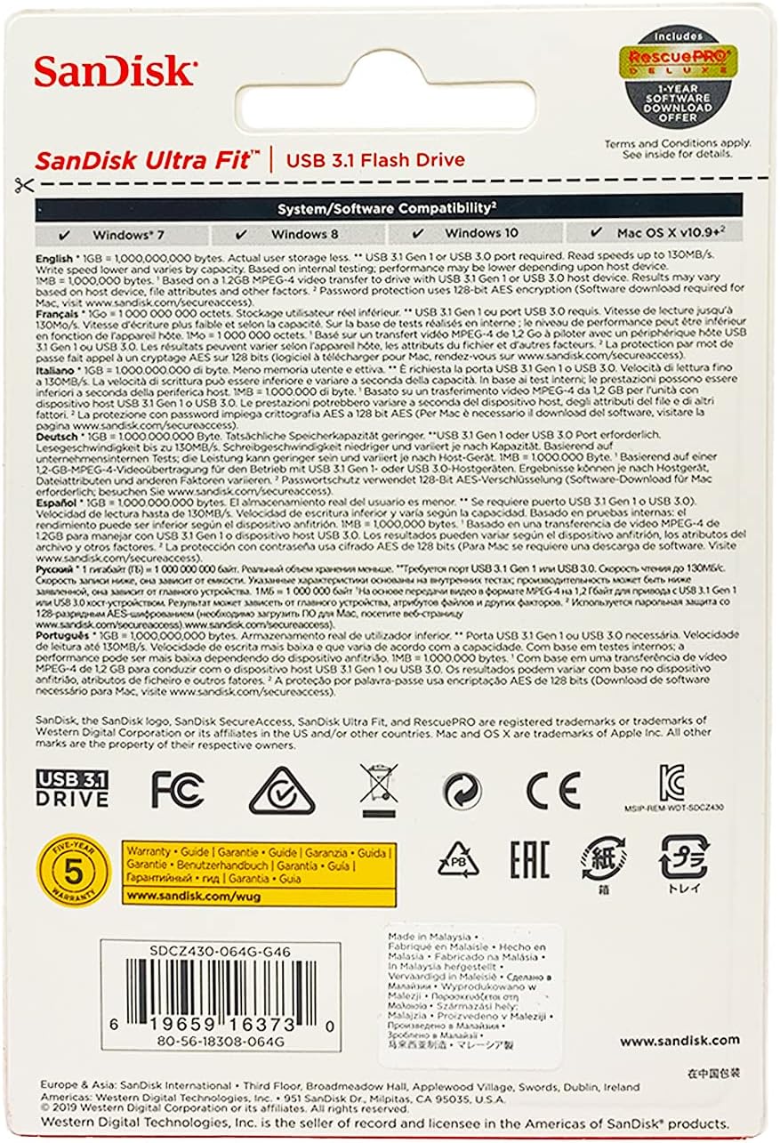 SANDISK USB Flash Drives SDCZ430-128G-G46