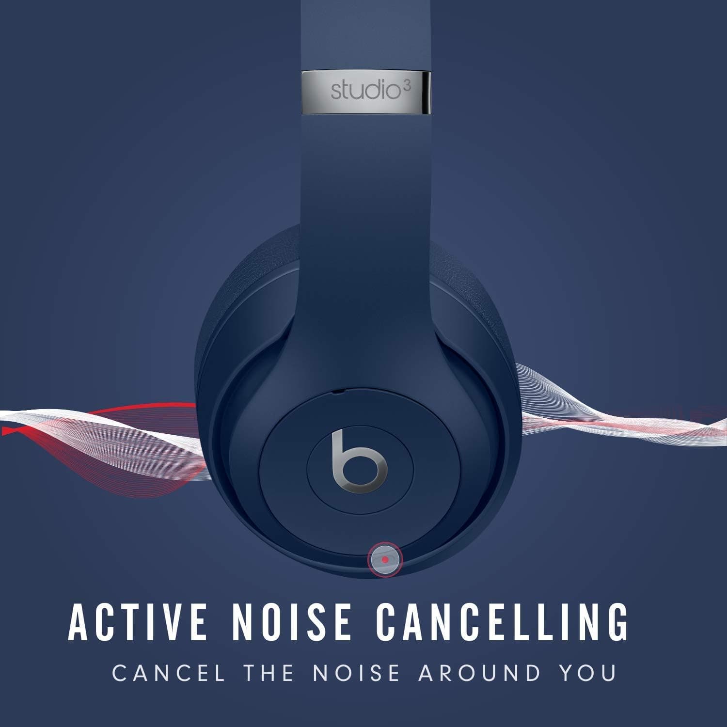 Beats Studio3 Wireless Noise Cancelling Over Ear Headphones, Blue