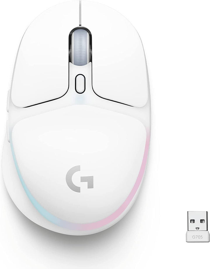 Logitech G705 Wireless Gaming Mouse, Customisable LIGHTSYNC RGB Lighting, White Mistt - Buydeal Australia